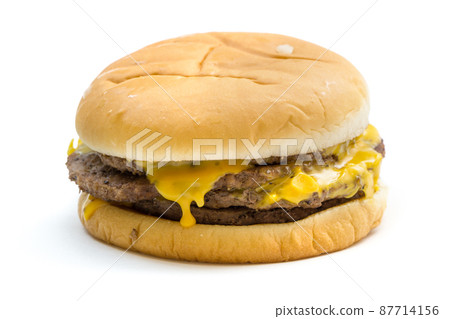 Cheeseburger white background Cheeseburger white background 87714156