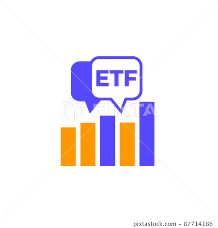 ETF trading icon with chart, exchange traded funds ETF trading icon with chart, exchange traded funds 87714186