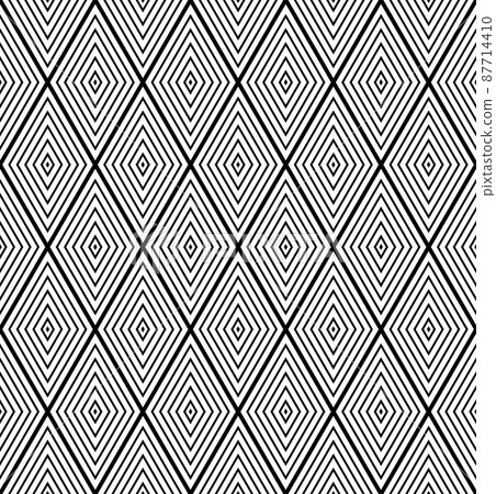 Seamless geometric diamonds pattern. Striped lines texture. 87714410