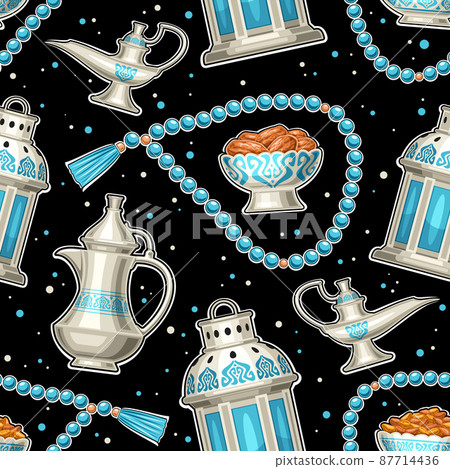 Vector Ramadan Iftar Seamless Pattern 87714436