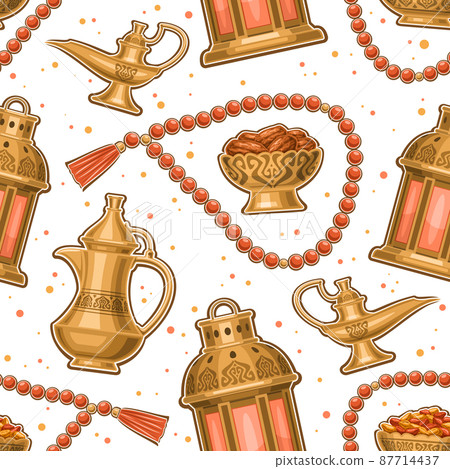 Vector Ramadan Iftar Seamless Pattern 87714437