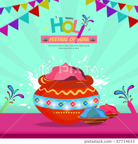 Happy Holi Indian Hindu Festive Colors Greetings Background Happy Holi Indian Hindu Festive Colors Greetings Background 87714633