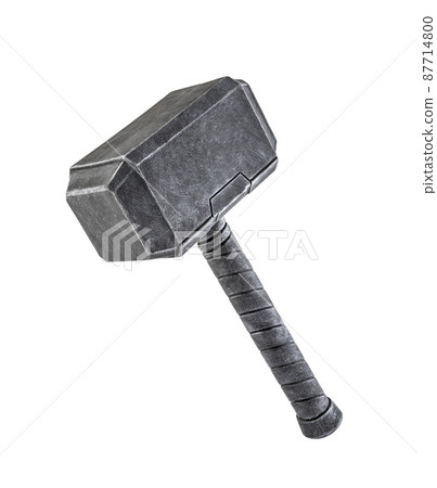 Thor hammer isolated on white background with clipping path 87714800