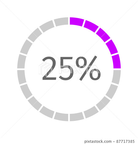 25 percent filled round loading bar. Progress, waiting, buffering or downloading icon. Infographic element for website or mobile interface 25 percent filled round loading bar. Progress, waiting, buffering or downloading icon. Infographic element for website or mobile interface 87717385