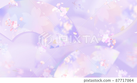 Purple Japanese background with cherry blossoms and fan motif Purple Japanese background with cherry blossoms and fan motif 87717864