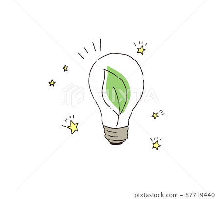 燈泡和生態圖像手繪線描 燈泡和生態圖像手繪線描 87719440
