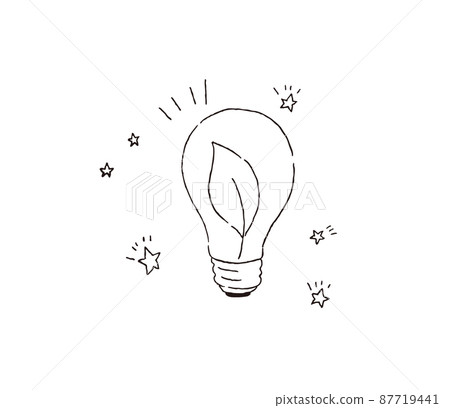 燈泡和生態圖像手繪線描 87719441
