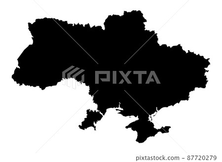 Ukraine map painted black Ukraine map painted black 87720279