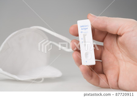 Corona virus antigen fast test. Lab card kit test for COVID-19. Corona virus antigen fast test. Lab card kit test for COVID-19. 87720911