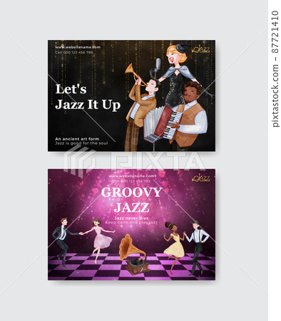 Facebook template with jazz music concept,watercolor style Facebook template with jazz music concept,watercolor style 87721410