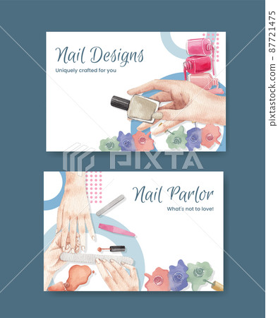 Facebook template with nail salon concept,watercolor style Facebook template with nail salon concept,watercolor style 87721475