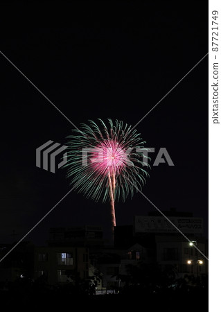 Night view with fireworks 87721749