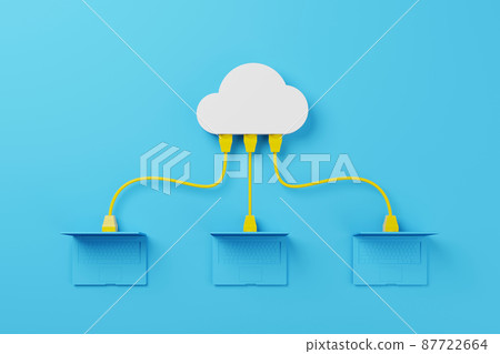 Cloud computing concept. Technology data center on cloud service. 3d rendering illustration Cloud computing concept. Technology data center on cloud service. 3d rendering illustration 87722664