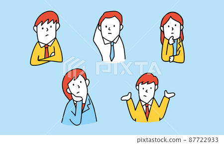 Illustration icons of troubled businessmen 87722933