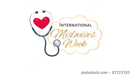 Image of international midwives week on white background 87723785