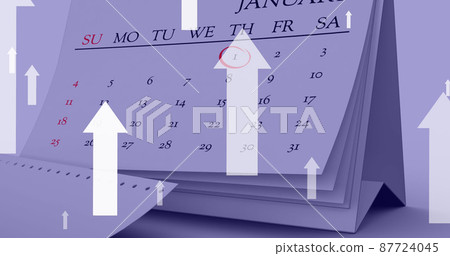 Image of arrows over calendar Image of arrows over calendar 87724045