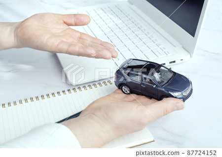 一個女人的手在汽車上工作 一個女人的手在汽車上工作 87724152