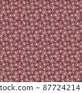 Vector seamless pattern with floral pattern. Boho colors, pastel colors. For printing on fabrics and clothes. For wall design. Poster for the interior, postcard, congratulation. in hand drawn style 87724214
