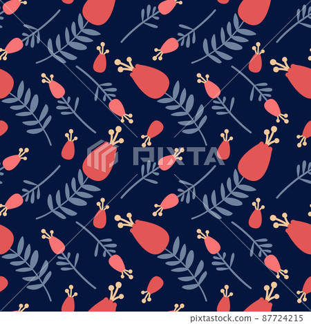 Vector seamless pattern with floral pattern. Boho colors, pastel colors. For printing on fabrics and clothes. For wall design. Poster for the interior, postcard, congratulation. in hand drawn style Vector seamless pattern with floral pattern. Boho colors, pastel colors. For printing on fabrics and clothes. For wall design. Poster for the interior, postcard, congratulation. in hand drawn style 87724215