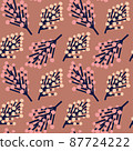 Vector seamless pattern with floral pattern. Boho colors, pastel colors. For printing on fabrics and clothes. For wall design. Poster for the interior, postcard, congratulation. in hand drawn style 87724222