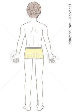 Boy's underwear whole body back view - Stock Illustration [87724351 ...