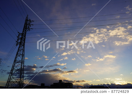 Sunrise and tower Sunrise and tower 87724829