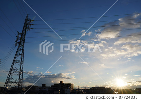 Sunrise and tower Sunrise and tower 87724833
