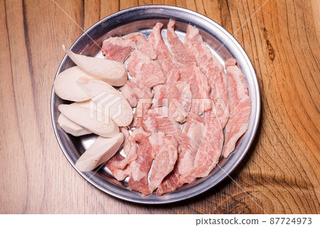 Korean traditional style fresh pork beef belly BBQ Korean traditional style fresh pork beef belly BBQ 87724973