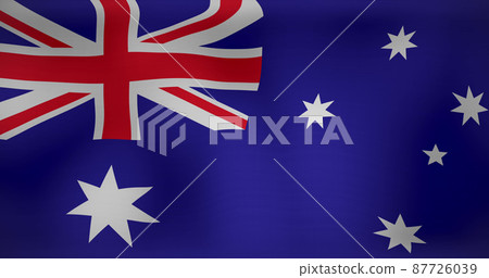 Image of waving flag of australia Image of waving flag of australia 87726039