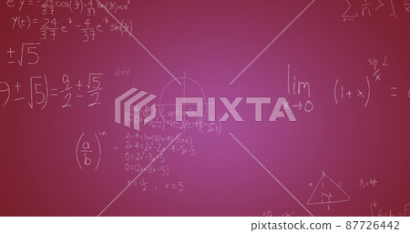 Image of handwritten mathematical formulae over... - Stock Illustration ...
