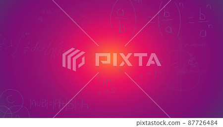 Image of handwritten mathematical formulae over purple background Image of handwritten mathematical formulae over purple background 87726484