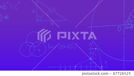 Image of handwritten mathematical formulae over purple background Image of handwritten mathematical formulae over purple background 87726525
