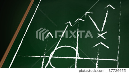 Image of game plan and sports field on board 87726655