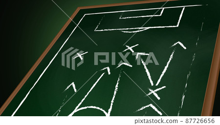 Image of game plan and sports field on board 87726656