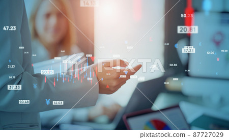 Multinational people meeting financial business 87727029