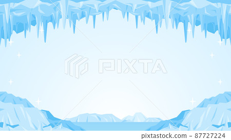 Ice world landscape (aspect ratio 16: 9 wide size) 87727224