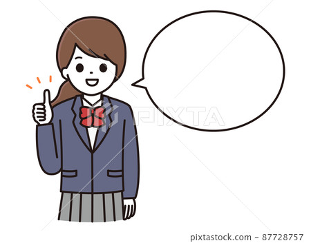 Student woman good sign speech bubble 87728757