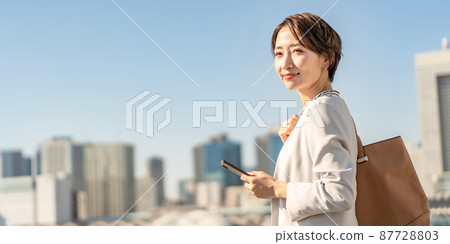商業女人日落晚上 商業女人日落晚上 87728803