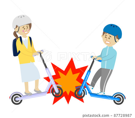 Accident illustration image between kickboards 87728987