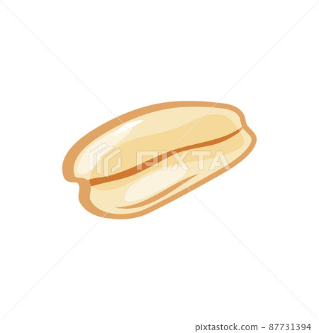 Oat flake icon on a white isolated background. Oat grain. Vector cartoon icon.  87731394