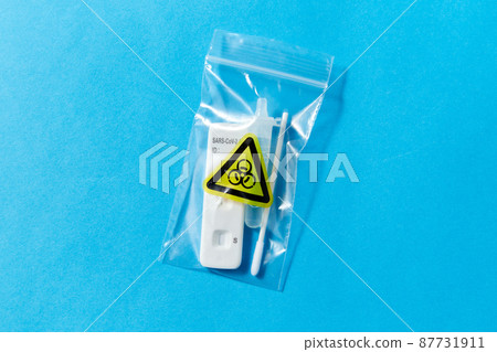 used coronavirus self testing kit in recycling bag used coronavirus self testing kit in recycling bag 87731911