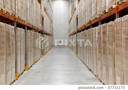 cargo storing at warehouse shelves 87732173