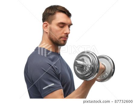man exercising with dumbbells man exercising with dumbbells 87732600