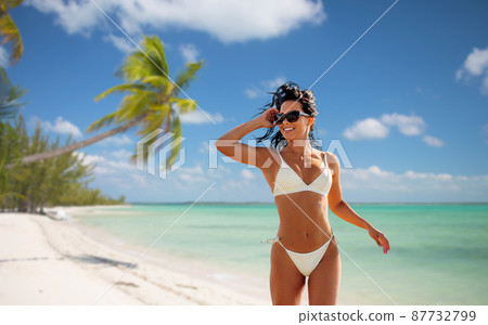 Teenage Wearing Bikini at the Beach. Stock Photo - Image of shore