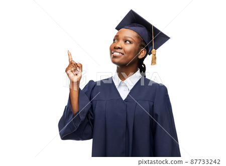 happy female graduate student in mortarboard happy female graduate student in mortarboard 87733242