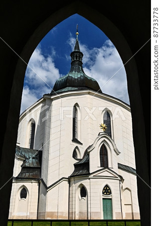 Pilgrimage Church of St. Jan Nepomucky on Zelena hora. Czech Republic - Zdar nad Sazavou. Pilgrimage Church of St. Jan Nepomucky on Zelena hora. Czech Republic - Zdar nad Sazavou. 87733778
