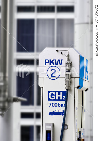 Part of a hydrogen gas filling station for passenger cars powered by the gas produced from water and electricity 87735072