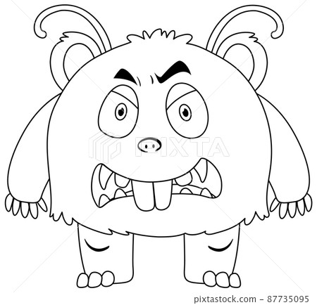 Black and white doodle character 87735095