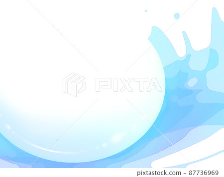 水的橫截面和水滴的抽象背景（白色背景） 87736969
