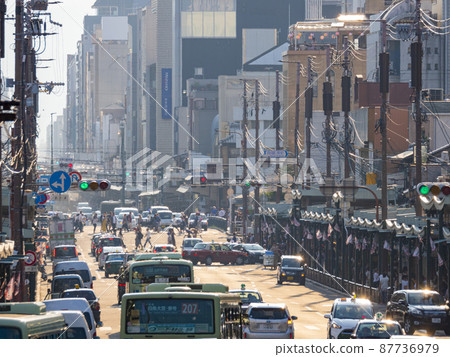 Shijyo電車從八坂神社觀看 87736979